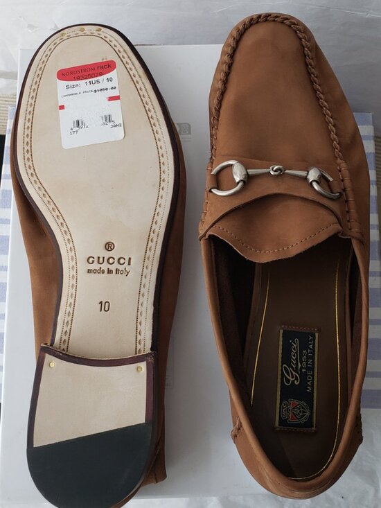 Gucci Men\'s Horsebit Suede Moccasins Brown Loafers Size 10 $1050 main image 8